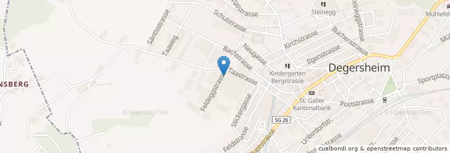 Mapa de ubicacion de Ludothek / Bibliothek Degersheim en Suiza, San Galo, Wahlkreis Wil, Degersheim.