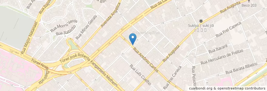 Mapa de ubicacion de Cerqueira Café en Бразилия, Юго-Восточный Регион, Сан-Паулу, Região Geográfica Intermediária De São Paulo, Região Metropolitana De São Paulo, Região Imediata De São Paulo, Сан-Паулу.