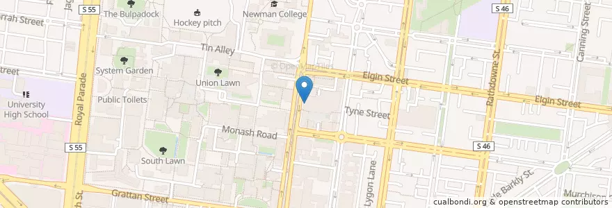 Mapa de ubicacion de Masters of Burgerology en Australië, Victoria, City Of Melbourne.