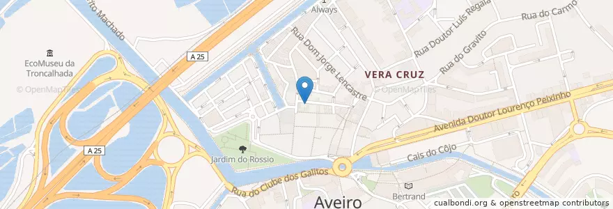 Mapa de ubicacion de Má Ideia en البرتغال, آويرو, الوسطى, فوغا السفلى, آويرو, Glória E Vera Cruz.