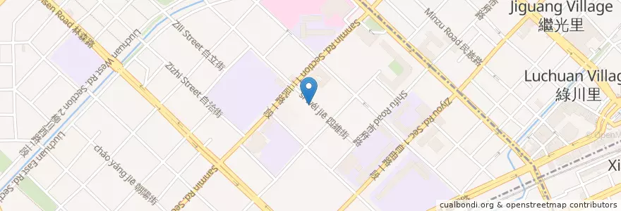 Mapa de ubicacion de 春水堂 en Taiwán, Taichung, 西區.
