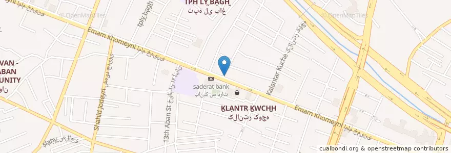 Mapa de ubicacion de بانک تجارت en イラン, 東アーザルバーイジャーン, شهرستان تبریز, بخش مرکزی شهرستان تبریز, تبریز.