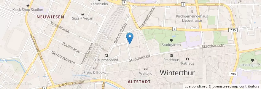 Mapa de ubicacion de Coop Vitality en 瑞士, 蘇黎世, Bezirk Winterthur, Winterthur.
