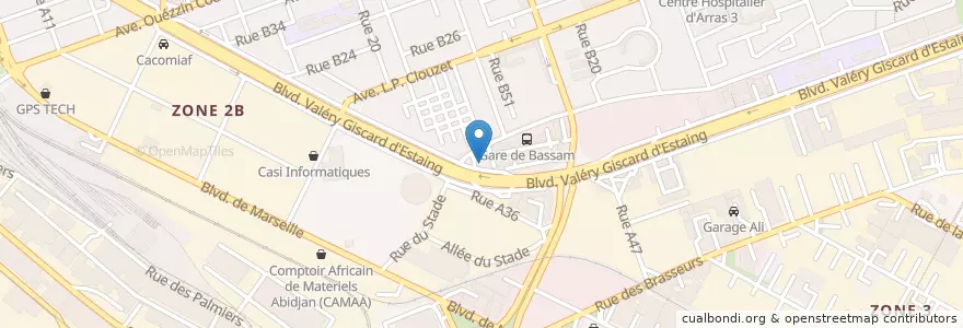 Mapa de ubicacion de Auto Ecole Abijanaise en Côte D’Ivoire, Abidjan, Treichville.