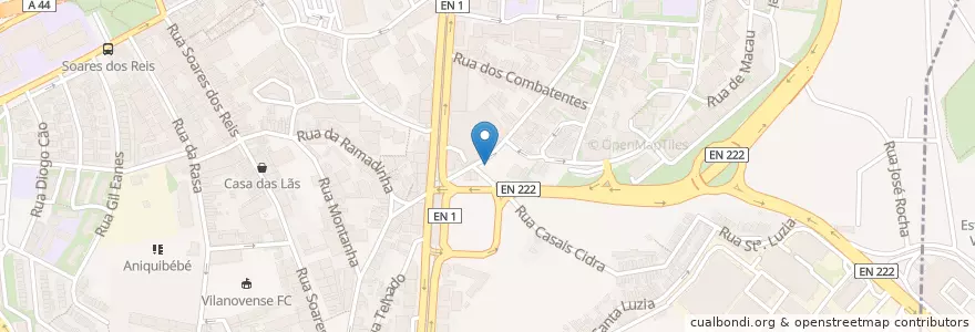 Mapa de ubicacion de Burger King en پرتغال, Norte, Área Metropolitana Do Porto, Porto, Vila Nova De Gaia, Mafamude E Vilar Do Paraíso.