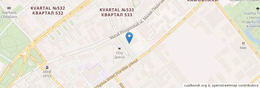 Mapa de ubicacion de BB&Burgers en Россия, Центральный Федеральный Округ, Москва, Центральный Административный Округ, Район Хамовники.