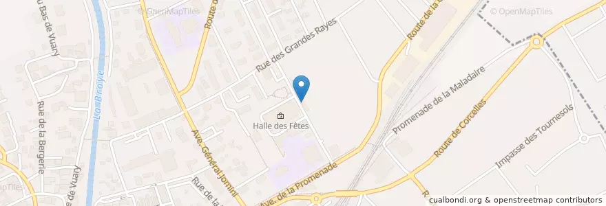 Mapa de ubicacion de Buvette du Stade en 瑞士, Vaud, District De La Broye-Vully, Payerne.