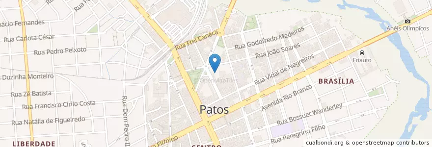 Mapa de ubicacion de Patos Ténis Clube en Brazil, Severovýchodní Region, Paraíba, Região Metropolitana De Patos, Região Geográfica Intermediária De Patos, Região Geográfica Imediata De Patos, Patos.