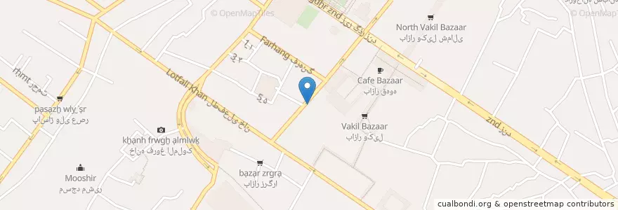 Mapa de ubicacion de رستوران سنتی شرزه en イラン, ファールス, شهرستان شیراز, بخش مرکزی, شیراز.