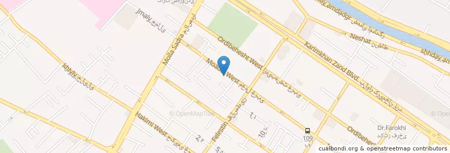 Mapa de ubicacion de کلینیک دندانپزشکی مهتاب en イラン, ファールス, شهرستان شیراز, بخش مرکزی, شیراز.