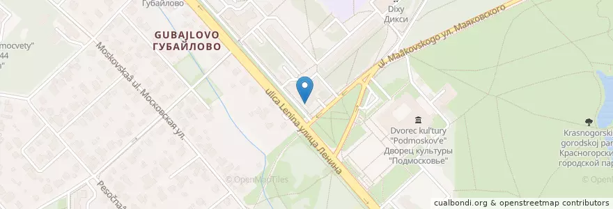 Mapa de ubicacion de Домино’c Пицца en Rússia, Distrito Federal Central, Oblast De Moscou, Городской Округ Красногорск.