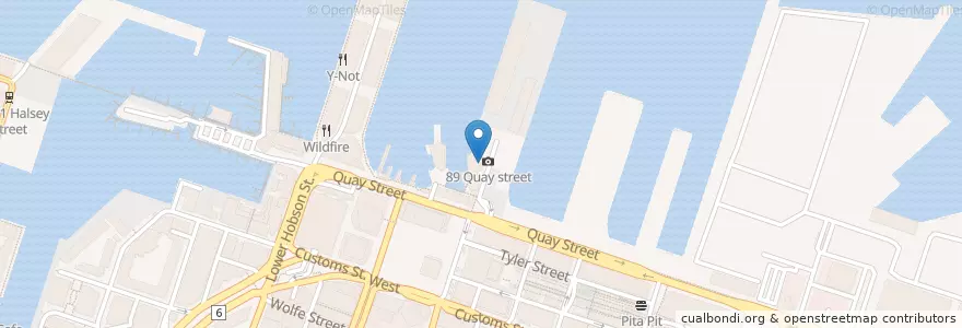 Mapa de ubicacion de Ferry Cafe en New Zealand, Auckland, Waitematā.