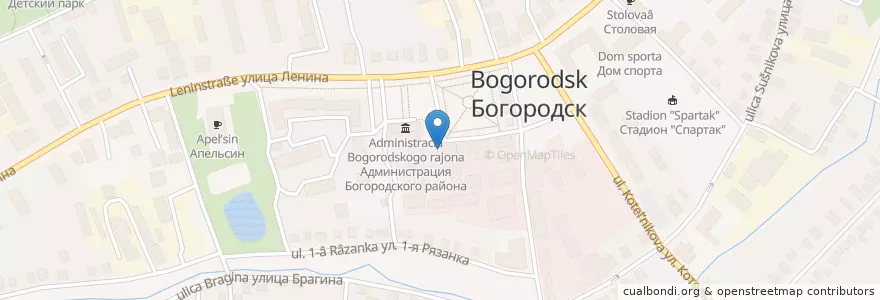 Mapa de ubicacion de Почта Банк en ロシア, 沿ヴォルガ連邦管区, ニジニ・ノヴゴロド州, ボゴローツク地区, Городское Поселение Богородск.
