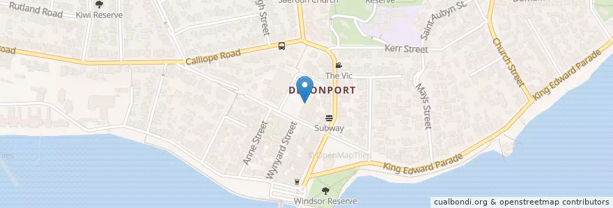 Mapa de ubicacion de NZ Post Shop en New Zealand, Auckland, Devonport-Takapuna.