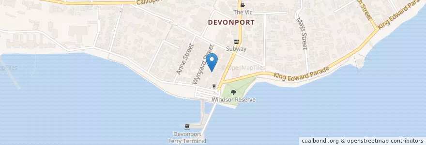 Mapa de ubicacion de Java House Cafe en New Zealand / Aotearoa, Auckland, Devonport-Takapuna.