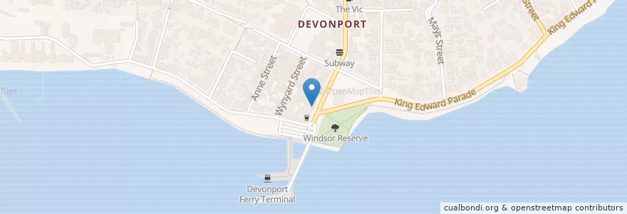 Mapa de ubicacion de Seven Star Restaurant and Bar en Yeni Zelanda, Auckland, Devonport-Takapuna.