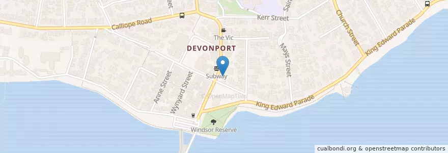 Mapa de ubicacion de Bettes Bar and Eatery en Yeni Zelanda, Auckland, Devonport-Takapuna.