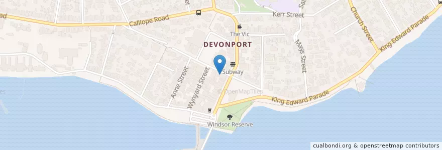 Mapa de ubicacion de Stone Oven Bakery and Cafe en ニュージーランド, オークランド, Devonport-Takapuna.