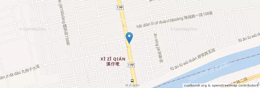 Mapa de ubicacion de 阿田便當 en Taiwan, Tainan, Distretto Di Annan.