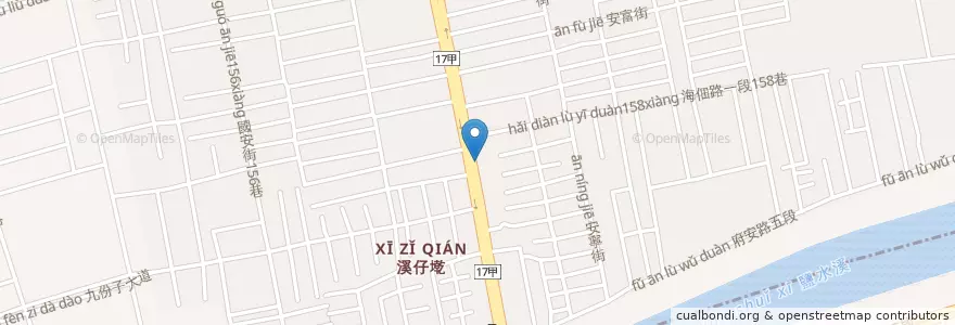 Mapa de ubicacion de 台新國際商業銀行 en 臺灣, 臺南市, 安南區.