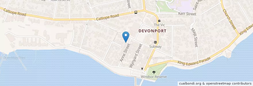 Mapa de ubicacion de Anne Street Medical en 新西兰, Auckland, Devonport-Takapuna.