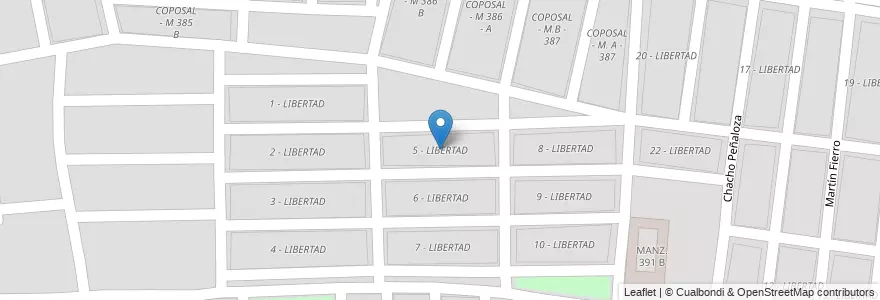 Mapa de ubicacion de 5 - LIBERTAD en Arjantin, Salta, Capital, Municipio De Salta, Salta.