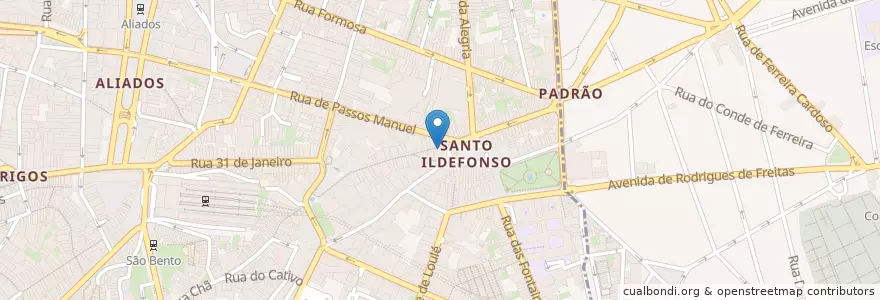 Mapa de ubicacion de Casa Ribeiro en Portogallo, Nord, Área Metropolitana Do Porto, Porto, Porto, Cedofeita, Santo Ildefonso, Sé, Miragaia, São Nicolau E Vitória.