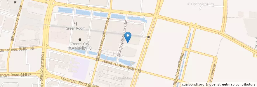 Mapa de ubicacion de 口味侠 en 中国, 广东省, 深圳市, 南山区, 粤海街道.