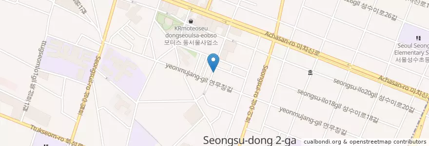 Mapa de ubicacion de 소문난성수감자탕 en Coreia Do Sul, Seul, 성동구, 성수2가3동.