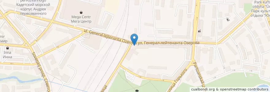 Mapa de ubicacion de Ельцин en 러시아, Северо-Западный Федеральный Округ, 칼리닌그라드 주, Городской Округ Калининград.