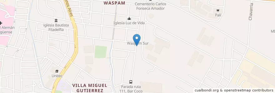 Mapa de ubicacion de Clínica Dental Waspam en Nicaragua, Departamento De Managua, Managua (Municipio).
