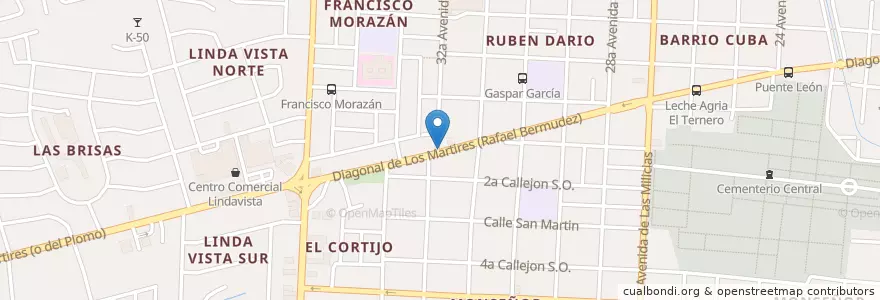 Mapa de ubicacion de San Guillermo en نيكاراجوا, Departamento De Managua, Managua (Municipio).