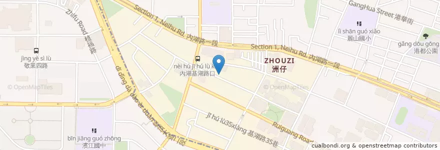 Mapa de ubicacion de 美式校園輕食餐廳 en تايوان, تايبيه الجديدة, تايبيه, 內湖區.