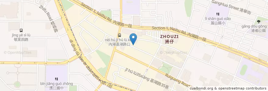 Mapa de ubicacion de 廚子市場 en Taiwan, Nuova Taipei, Taipei, Distretto Di Neihu.