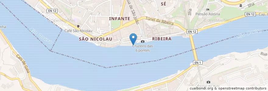 Mapa de ubicacion de Ribeira do Porto en Portekiz, Norte, Porto, Área Metropolitana Do Porto, Porto, Vila Nova De Gaia, Santa Marinha E São Pedro Da Afurada.