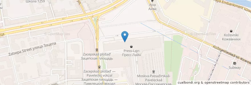 Mapa de ubicacion de 36,6 en Rússia, Distrito Federal Central, Москва, Центральный Административный Округ, Район Замоскворечье.