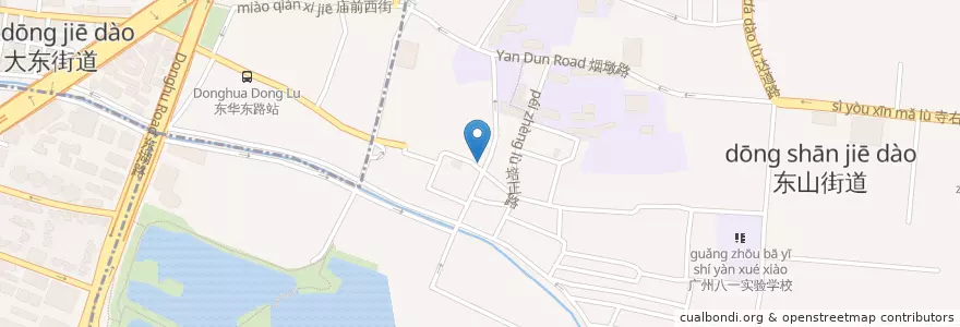 Mapa de ubicacion de Kia Garden en China, Provincia De Cantón, Cantón, 越秀区, 东山街道.