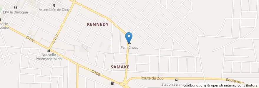 Mapa de ubicacion de Maquis resto Le couloir en Fildişi Sahili, Abican, Abobo.