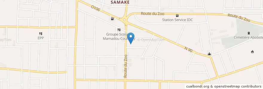 Mapa de ubicacion de Maquis resto le couloir en Ivoorkust, Abidjan, Abobo.