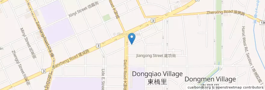Mapa de ubicacion de 大陸蒸餃王 en 臺灣, 臺中市, 東區.