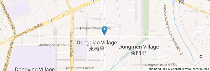 Mapa de ubicacion de 賴媽媽大麵羹 燒酒雞 en 타이완, 타이중 시, 둥구.
