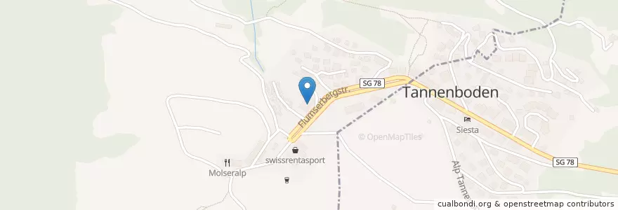 Mapa de ubicacion de Cresta en Schweiz, Sankt Gallen, Wahlkreis Sarganserland, Quarten.