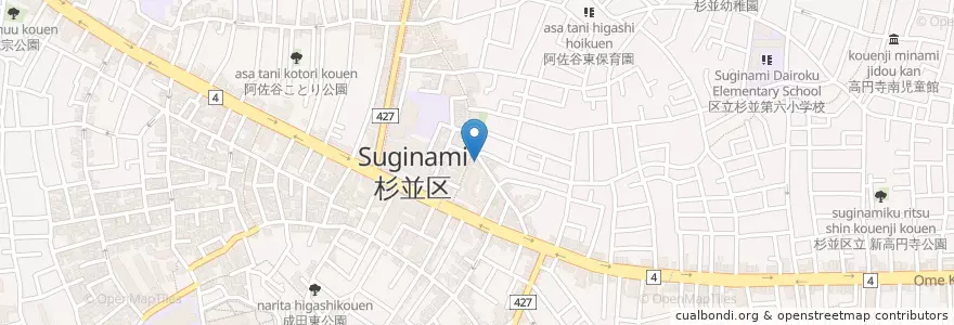 Mapa de ubicacion de 串カツ屋エベス en ژاپن, 東京都, 杉並区.