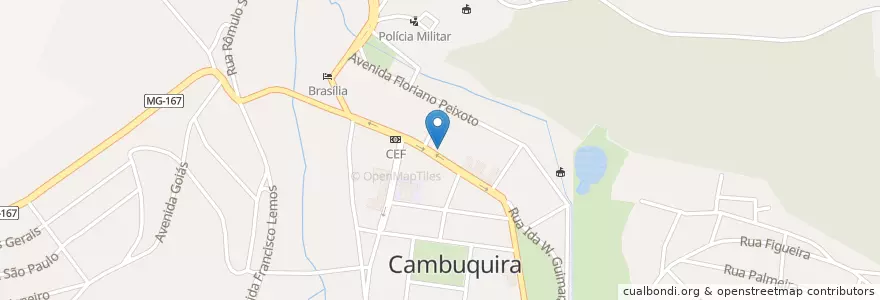 Mapa de ubicacion de Banco do Brasil en Brasilien, Südosten, Minas Gerais, Microrregião São Lourenço, Região Geográfica Intermediária De Varginha, Cambuquira.