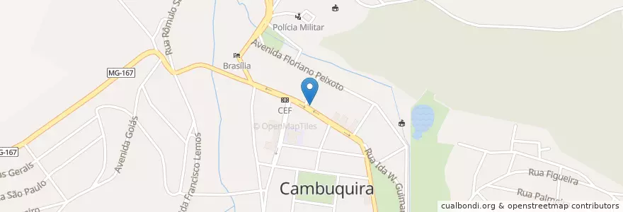Mapa de ubicacion de Pingo de Mel en ブラジル, 南東部地域, ミナス ジェライス, Microrregião São Lourenço, Região Geográfica Intermediária De Varginha, Cambuquira.