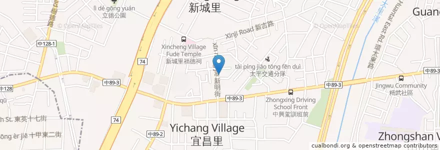 Mapa de ubicacion de 麵食堂 en Taiwan, Taichung, Taiping District.