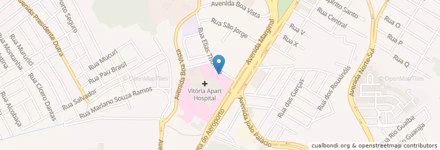 Mapa de ubicacion de Vitória Apart Hospital Estacionamento en برزیل, منطقه جنوب شرقی برزیل, اسپیریتو سانتو, Região Geográfica Intermediária De Vitória, Região Metropolitana Da Grande Vitória, Microrregião Vitória, Serra.