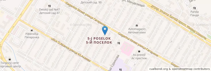 Mapa de ubicacion de Панда en ロシア, 北カフカース連邦管区, Дагестан, Городской Округ Махачкала.