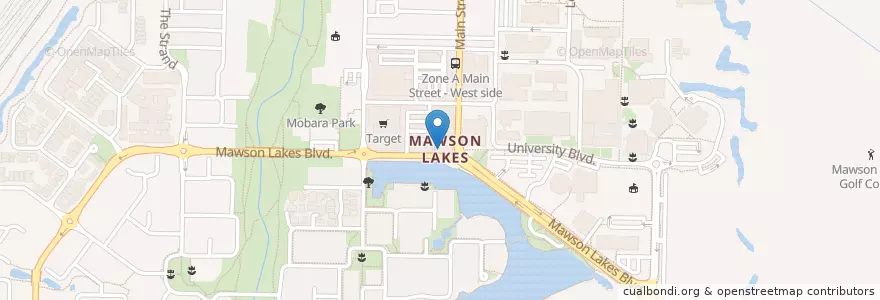 Mapa de ubicacion de Subway Mawson Lakes Boulevard en Australie, Australie Méridionale, Adelaide, City Of Salisbury.