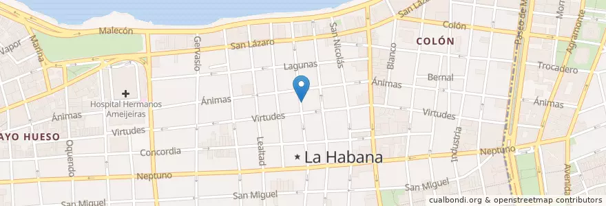 Mapa de ubicacion de Me Conviene en کوبا, La Habana, Centro Habana.